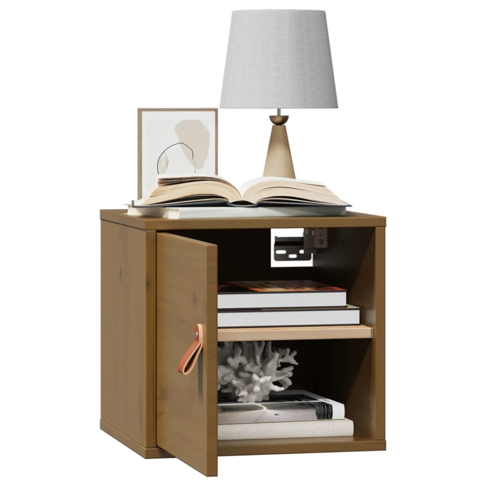 Armarios de pared 2 uds madera pino marrón miel 31,5x30x30