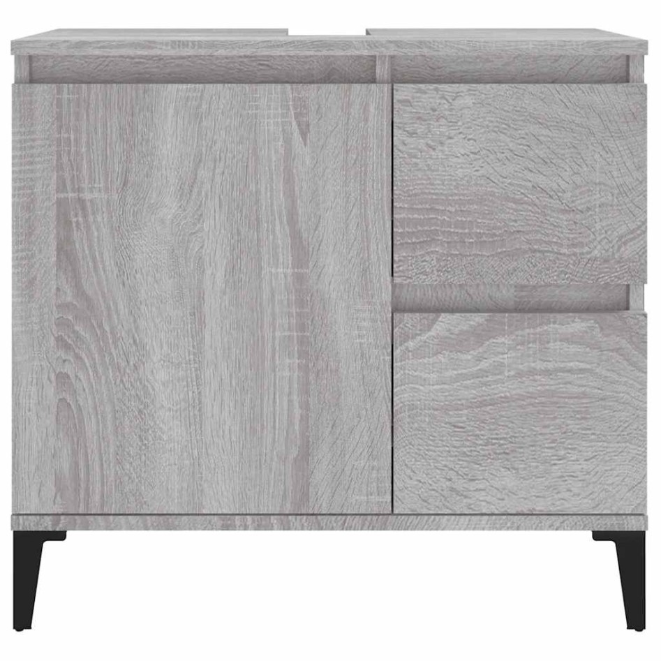Armario de baño madera contrachapada gris Sonoma 65x33x60