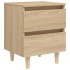 Mesita de noche patas madera maciza roble Sonoma 40x35x50