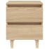 Mesita de noche patas madera maciza roble Sonoma 40x35x50