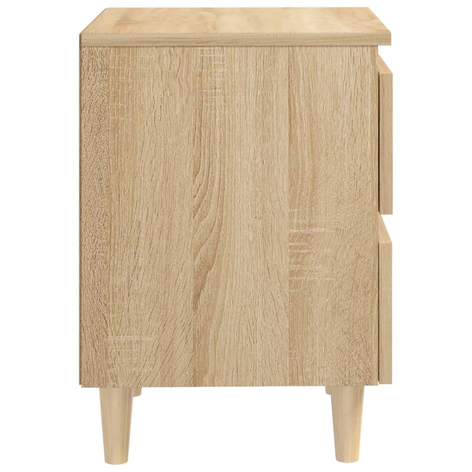 Mesita de noche patas madera maciza roble Sonoma 40x35x50