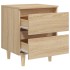 Mesita de noche patas madera maciza roble Sonoma 40x35x50