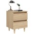 Mesita de noche patas madera maciza roble Sonoma 40x35x50