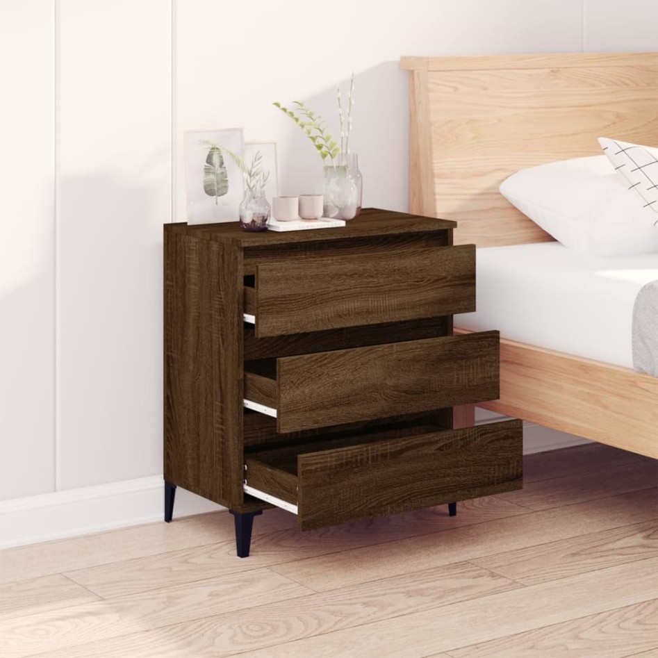 Aparador madera contrachapada marrón roble 60x35x70