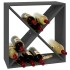 Botellero de madera maciza de pino gris 62x25x62