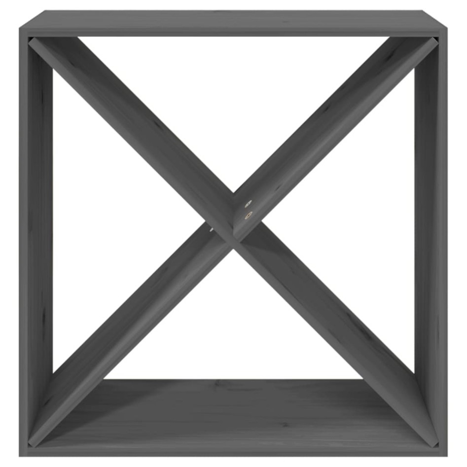 Botellero de madera maciza de pino gris 62x25x62