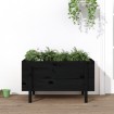 Arriate elevado de jardín madera maciza pino negro 101x50x57 cm
