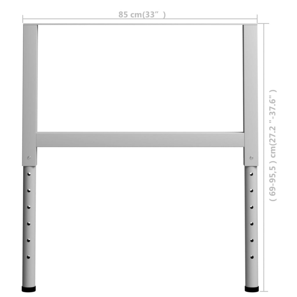 Estructura de banco de trabajo 2 uds metal 85x(69-95,5)cm