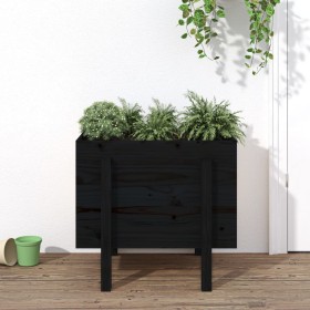 Jardinera de madera maciza de pino negro 62x50x57