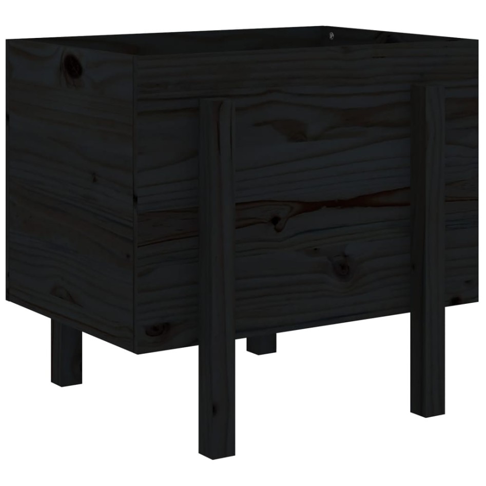 Jardinera de madera maciza de pino negro 62x50x57