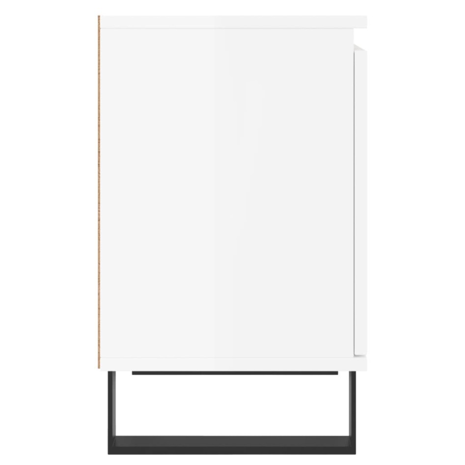 Mesitas noche 2 uds madera ingeniería blanco brillo 40x30x50