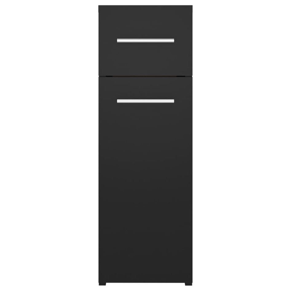 Armario de boticario madera contrachapada negro 20x45,5x60