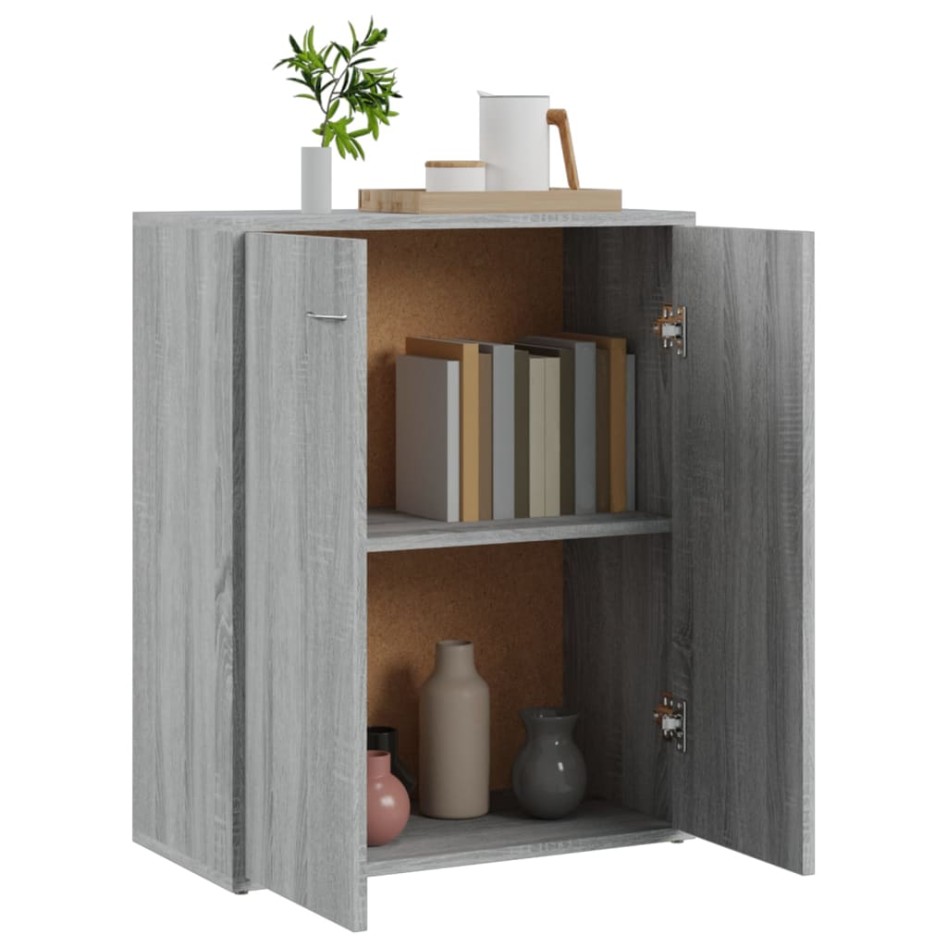 Aparador de madera contrachapada gris Sonoma 60x30x75