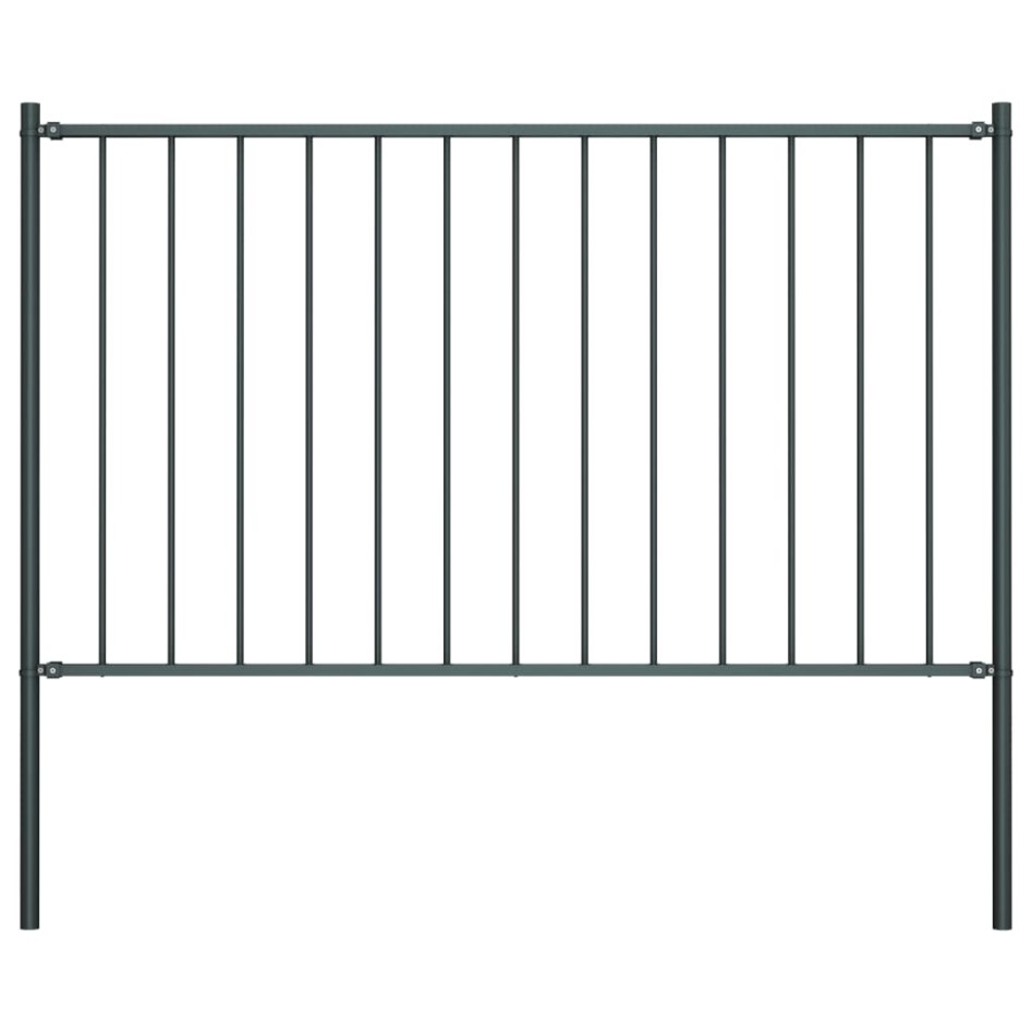 Panel valla y postes acero recubrimiento polvo gris