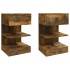 Mesitas de noche 2 uds contrachapado roble ahumado 40x35x65