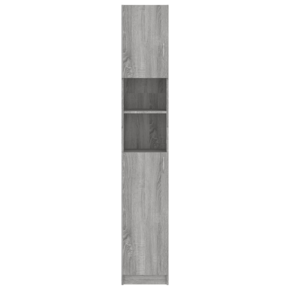 Armario de baño madera de ingeniería gris Sonoma 32x25,5x190