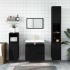 Armario de baño madera contrachapada negro 65x33x60