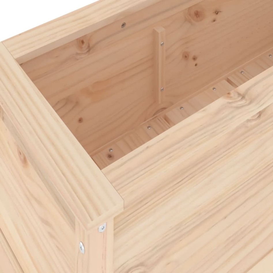 Arriate elevado de jardín madera maciza de pino 119,5x40x39