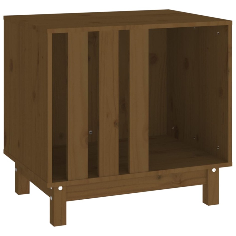 Cama para perros madera maciza pino marrón miel 60x45x57
