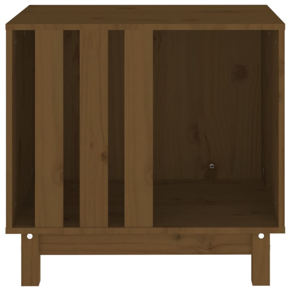 Cama para perros madera maciza pino marrón miel 60x45x57
