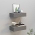 Estantes de pared con cajón 2 uds MDF gris 40x23,5x10