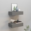 Estantes de pared con cajón 2 uds MDF gris 40x23,5x10 cm