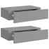 Estantes de pared con cajón 2 uds MDF gris 40x23,5x10
