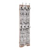 Perchero de pared FAMILY RULES con 6 ganchos 120x40 cm