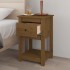 Mesita de noche madera maciza de pino marrón miel 40x35x61,5