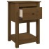 Mesita de noche madera maciza de pino marrón miel 40x35x61,5