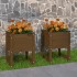Jardinera 2 uds madera maciza de pino marrón miel 40x40x52,5