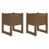 Jardinera 2 uds madera maciza de pino marrón miel 40x40x52,5