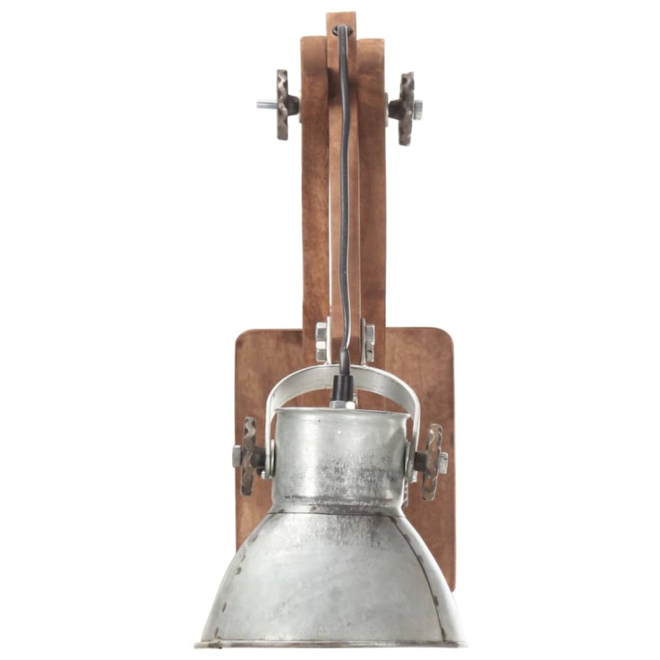 Lámpara de pared redonda estilo industrial plateada