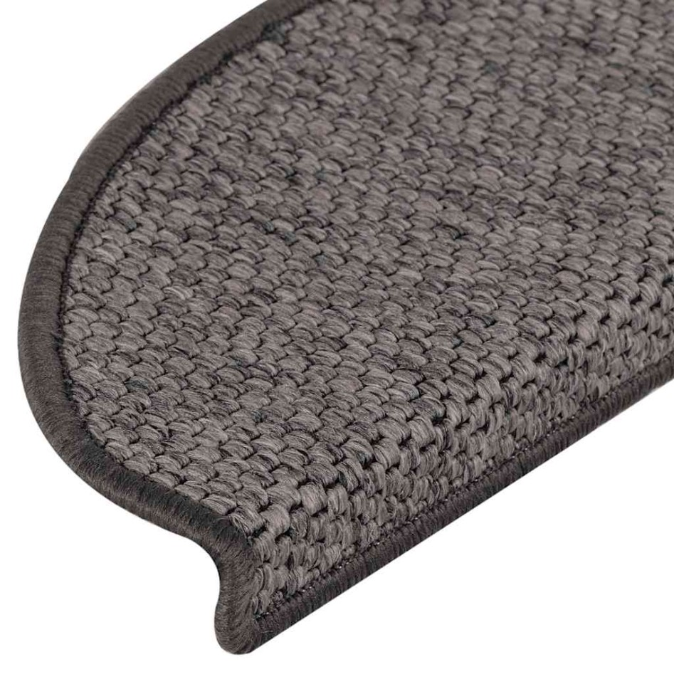 Alfombrillas autoadhesivas sisal 15 uds marrón beige 56x17x3