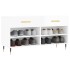 Banco zapatero madera de ingeniería blanco brillo 102x35x55