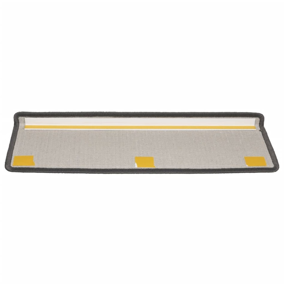 Alfombras de peldaños de escalera 15 uds gris oscuro 65x21x4