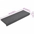 Alfombras de peldaños de escalera 15 uds gris oscuro 65x21x4