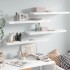 Estante flotante de pared 4 uds MDF blanco brillo