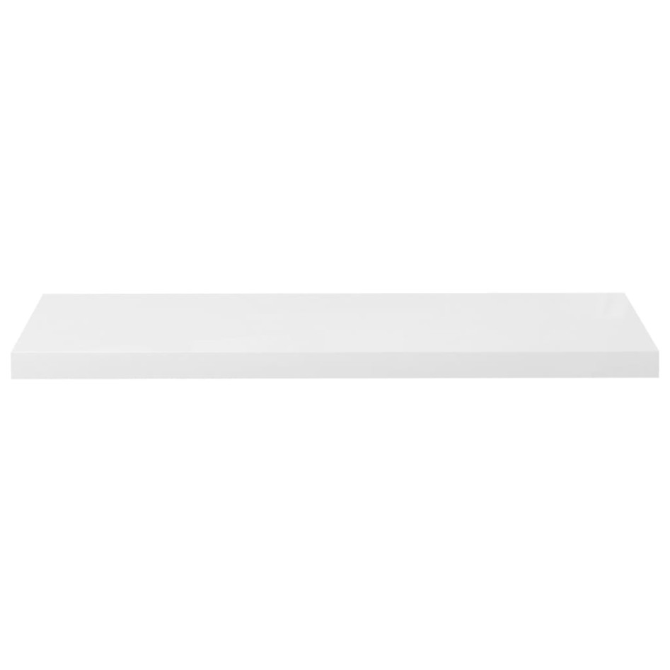 Estante flotante de pared 4 uds MDF blanco brillo