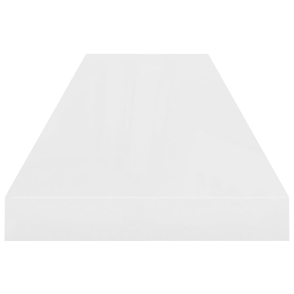 Estante flotante de pared 4 uds MDF blanco brillo
