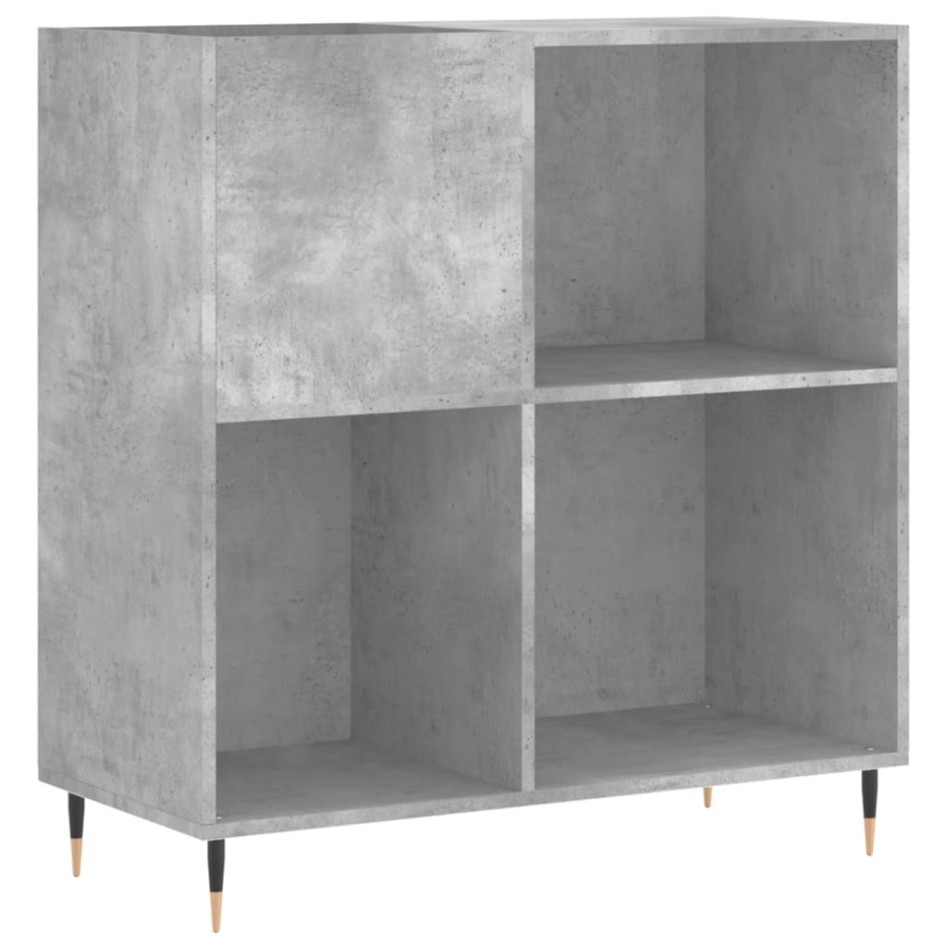 Mueble discos madera contrachapada gris hormigón 84,5x38x89