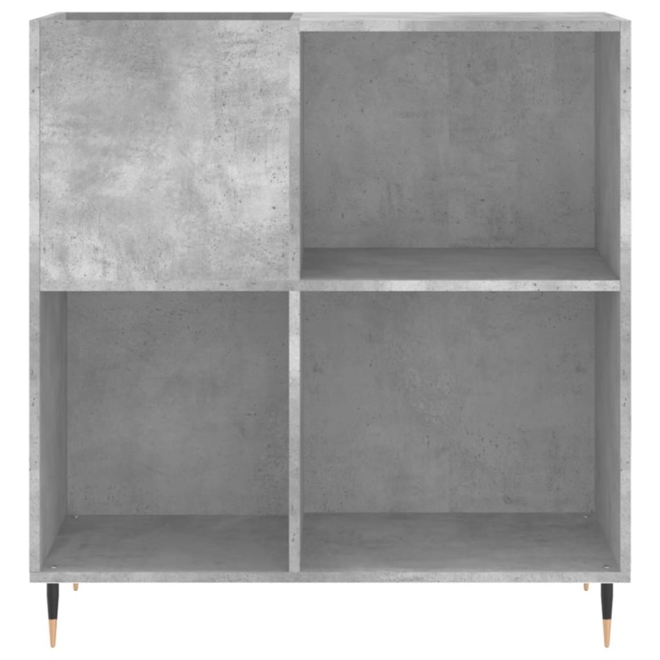 Mueble discos madera contrachapada gris hormigón 84,5x38x89
