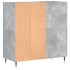Mueble discos madera contrachapada gris hormigón 84,5x38x89