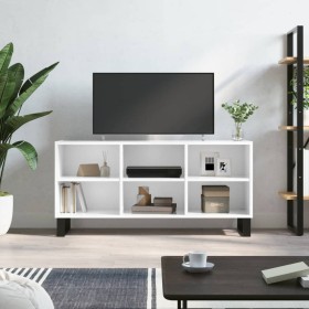 Mueble de TV madera de ingeniería blanco brillo 103,5x30x50