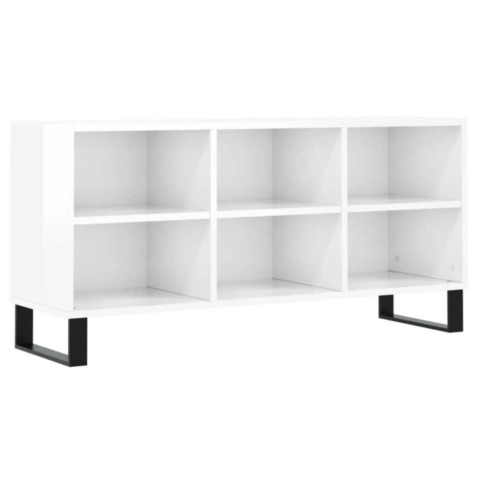 Mueble de TV madera de ingeniería blanco brillo 103,5x30x50