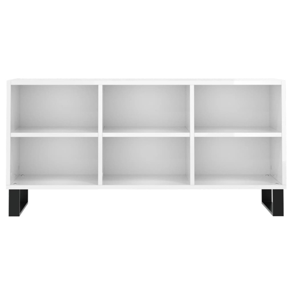 Mueble de TV madera de ingeniería blanco brillo 103,5x30x50