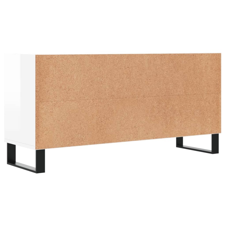 Mueble de TV madera de ingeniería blanco brillo 103,5x30x50