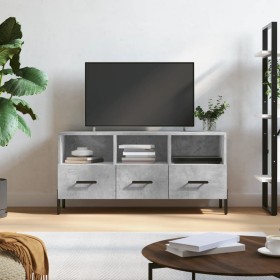 Mueble de TV madera de ingeniería gris hormigón 102x36x50