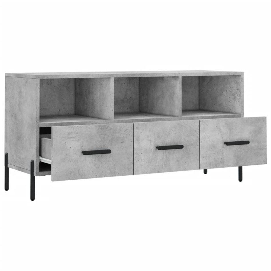 Mueble de TV madera de ingeniería gris hormigón 102x36x50