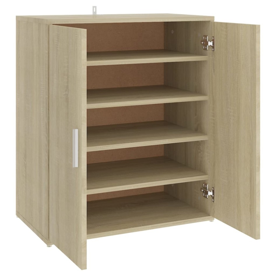 Mueble zapatero madera de ingeniería roble Sonoma 60x35x70